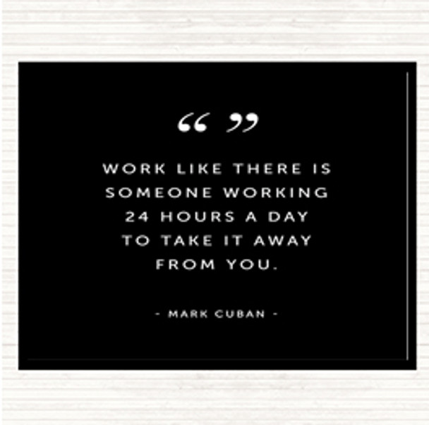 Black White Someone Working Quote Mouse Mat Pad