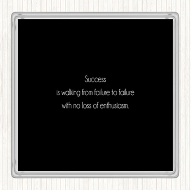 Black White Success Is Walking From Failure Quote Drinks Mat Coaster