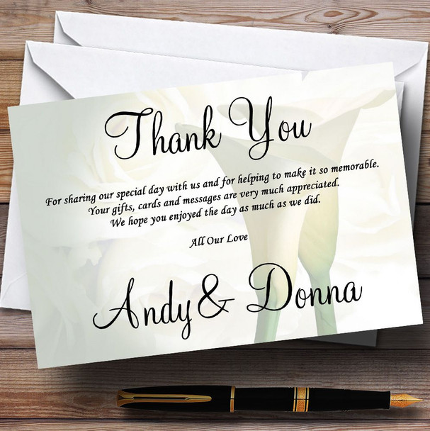 White Lily Stunning Personalised Wedding Thank You Cards