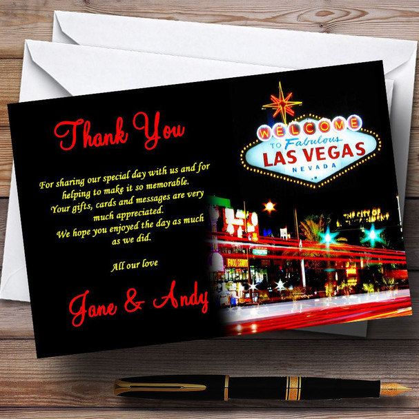 Las Vegas Strip Personalised Wedding Thank You Cards