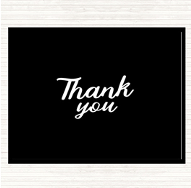 Black White Thank You Quote Mouse Mat Pad