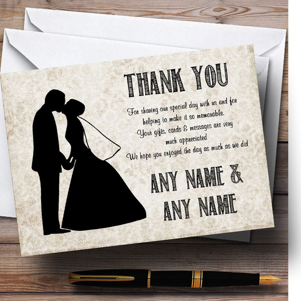 Damask Chic Personalised Wedding Thank You Cards