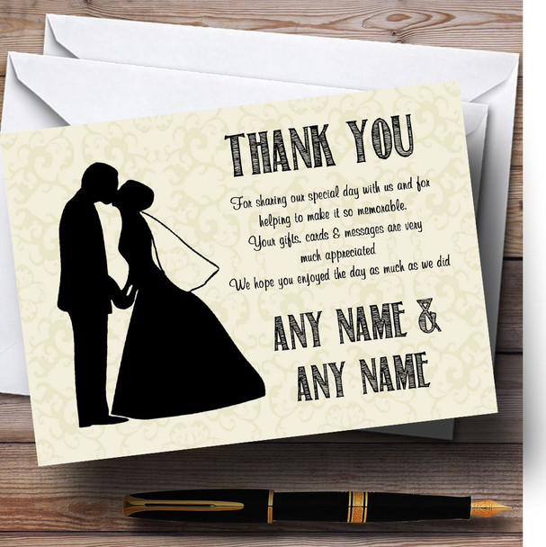 Traditional Chic Personalised Wedding Thank You Cards