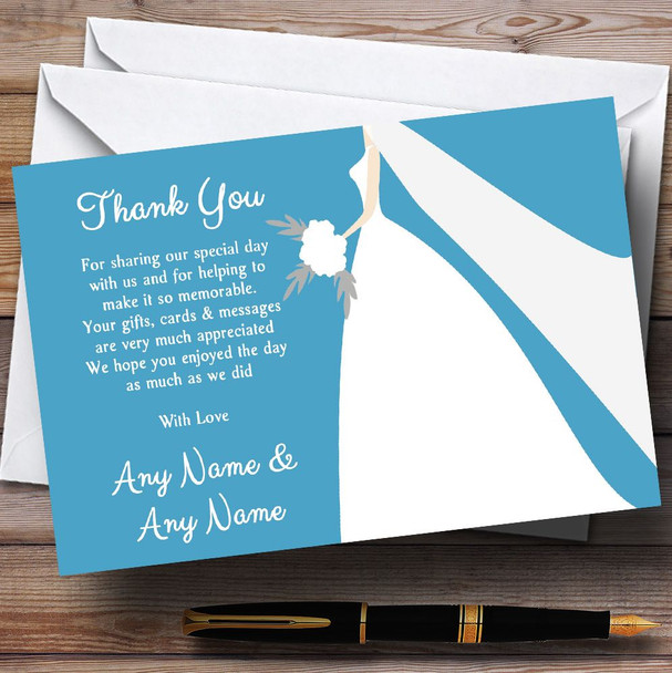 Turquoise Bride Personalised Wedding Thank You Cards