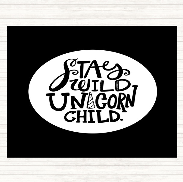 Black White Unicorn Child Quote Mouse Mat Pad