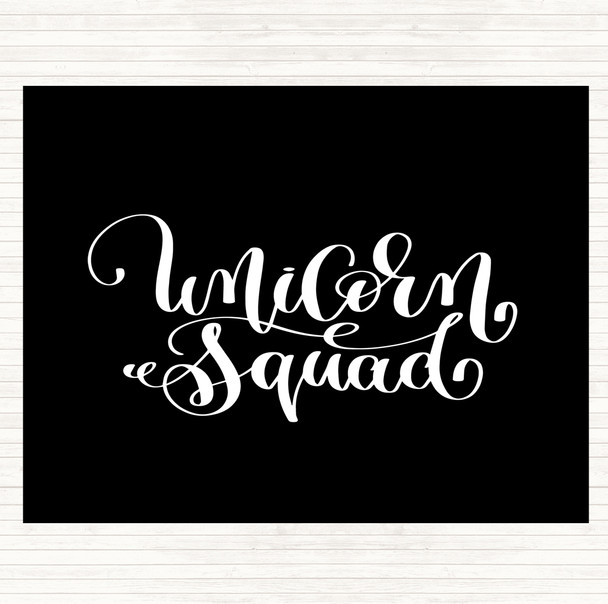 Black White Unicorn Squad Quote Mouse Mat Pad