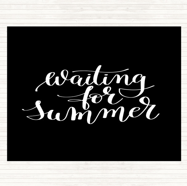 Black White Waiting For Summer Quote Mouse Mat Pad