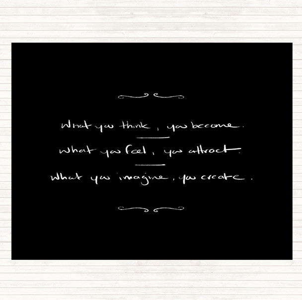 Black White What You Attract Quote Dinner Table Placemat
