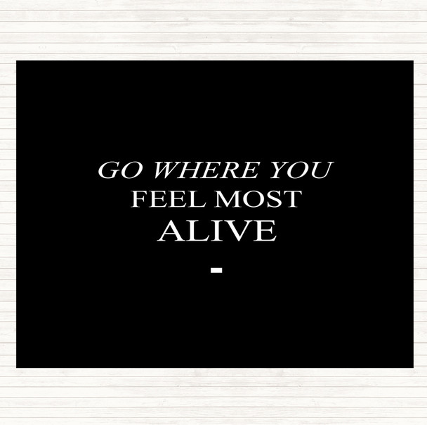 Black White Where You Feel Quote Mouse Mat Pad