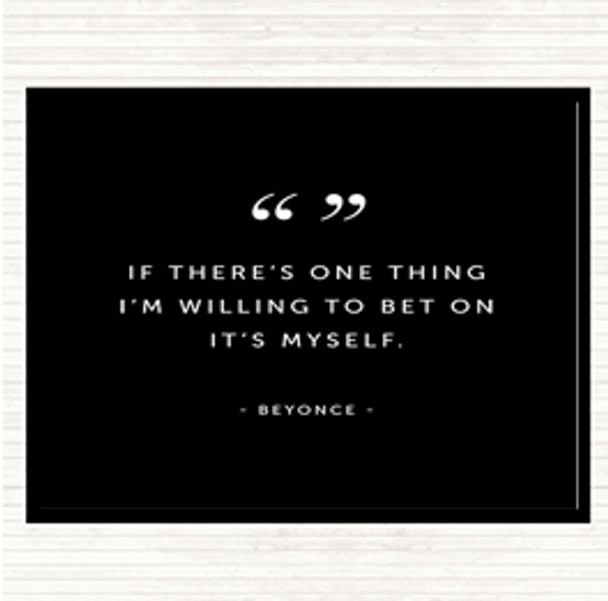 Black White Bet On Myself Quote Mouse Mat Pad