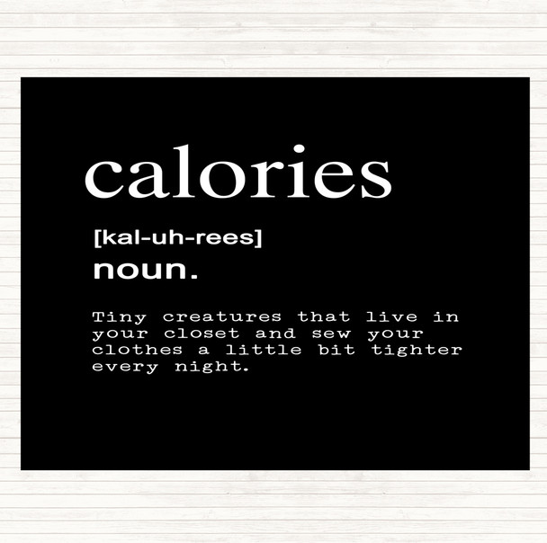 Black White Word Definition Calories Quote Mouse Mat Pad