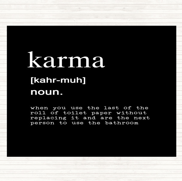 Black White Word Definition Karma Quote Dinner Table Placemat