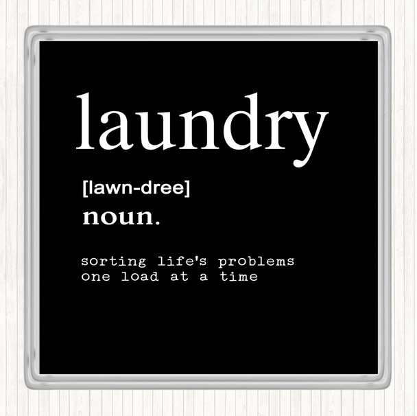 Black White Word Definition Laundry Quote Drinks Mat Coaster