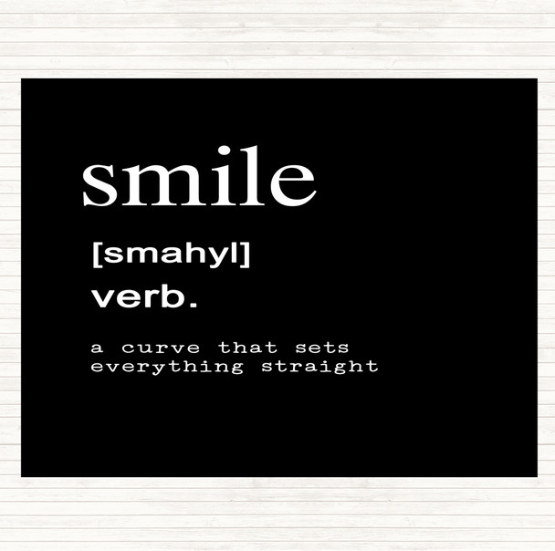 Black White Word Definition Smile Quote Mouse Mat Pad