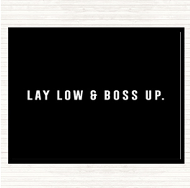 Black White Boss Up Quote Dinner Table Placemat