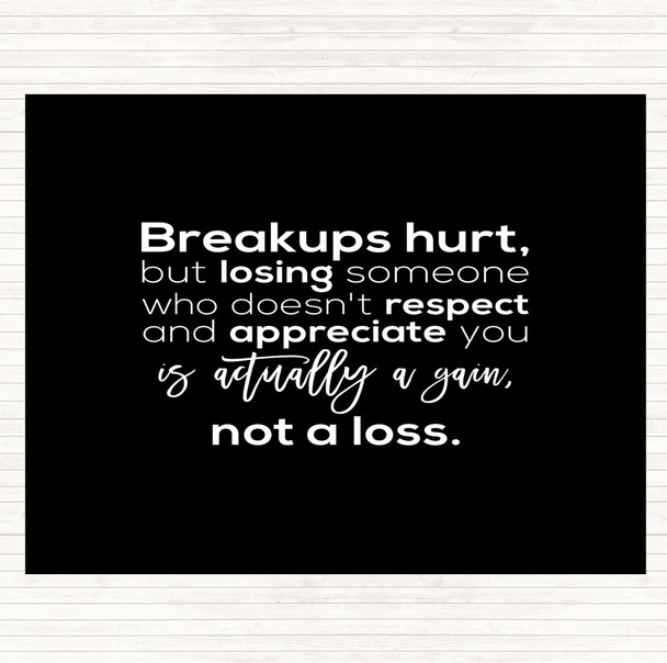 Black White Breakups Hurt Quote Dinner Table Placemat