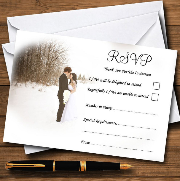 White Winter Personalised RSVP Cards