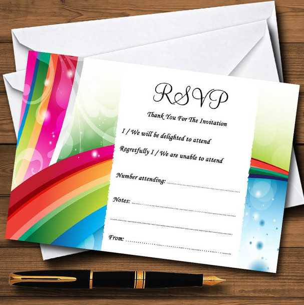 Rainbow Personalised RSVP Cards