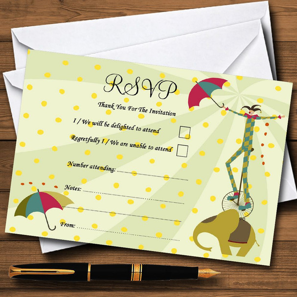 Circus d Personalised RSVP Cards