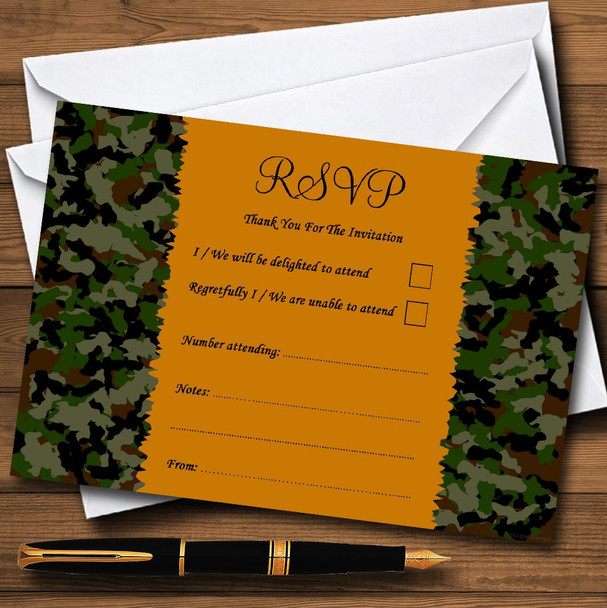 Army Camouflage Personalised RSVP Cards