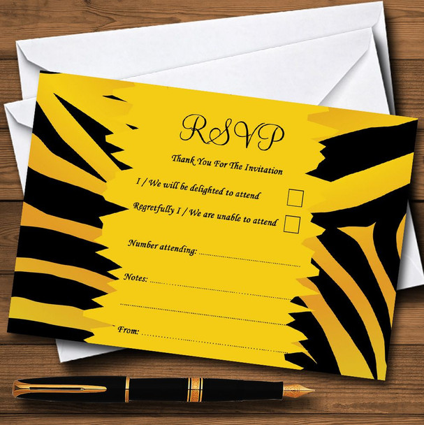 Tiger Print Personalised RSVP Cards