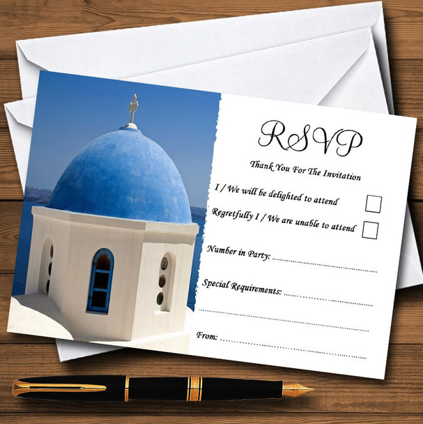 Santorini Greece Abroad Personalised RSVP Cards