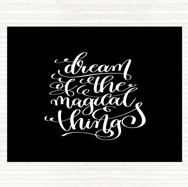 Black White Christmas Dream Magical Quote Mouse Mat Pad