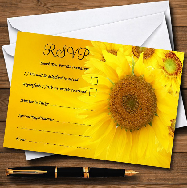 Sunflowers Personalised RSVP Cards