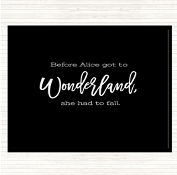 Black White Alice Fail Quote Mouse Mat Pad