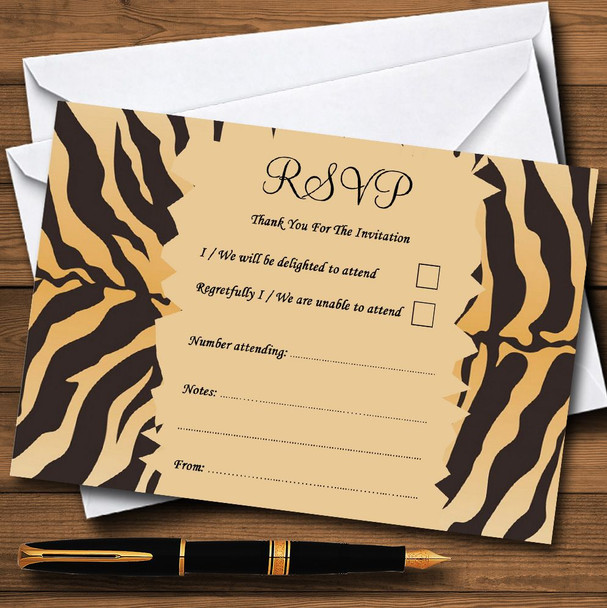 Animal Tiger Print Personalised RSVP Cards
