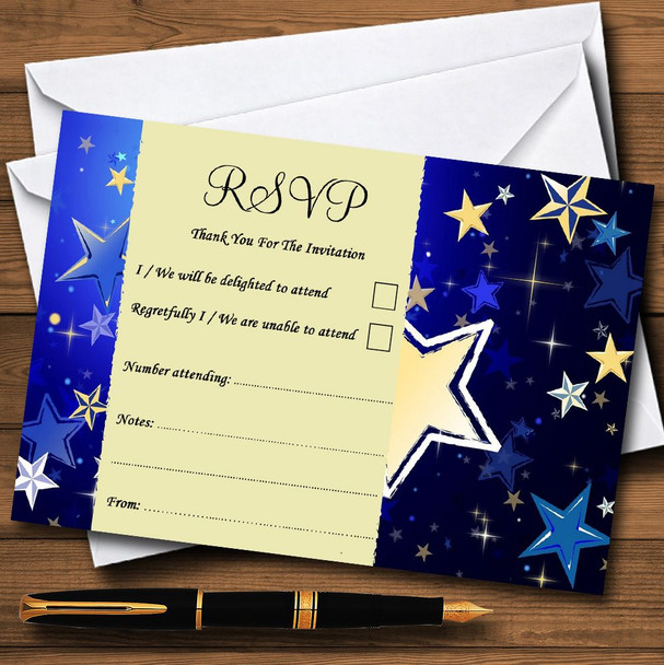 Blue & Cream Personalised RSVP Cards