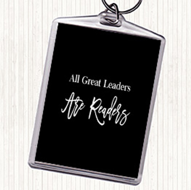 Black White All Great Leaders Quote Bag Tag Keychain Keyring