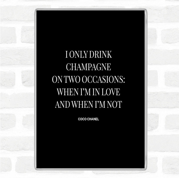 Black White Coco Chanel Champagne Quote Jumbo Fridge Magnet