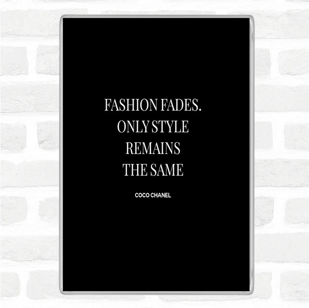 Black White Coco Chanel Fashion Fades Quote Jumbo Fridge Magnet