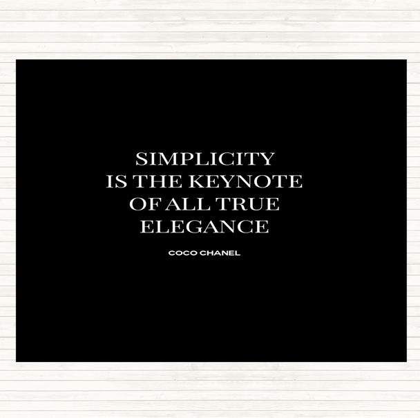 Black White Coco Chanel Simplicity Quote Mouse Mat Pad