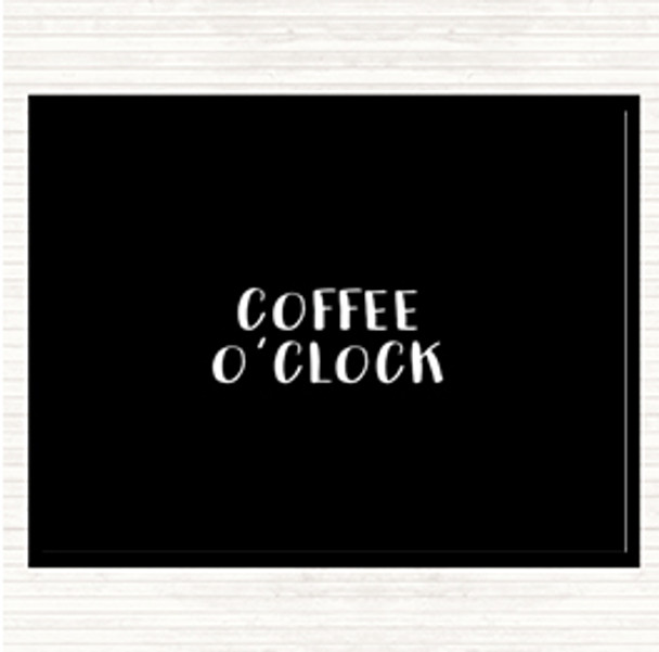 Black White Coffee O'clock Quote Mouse Mat Pad