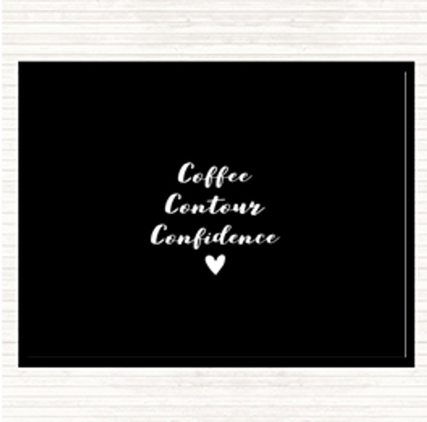 Black White Coffee Contour Confidence Quote Mouse Mat Pad