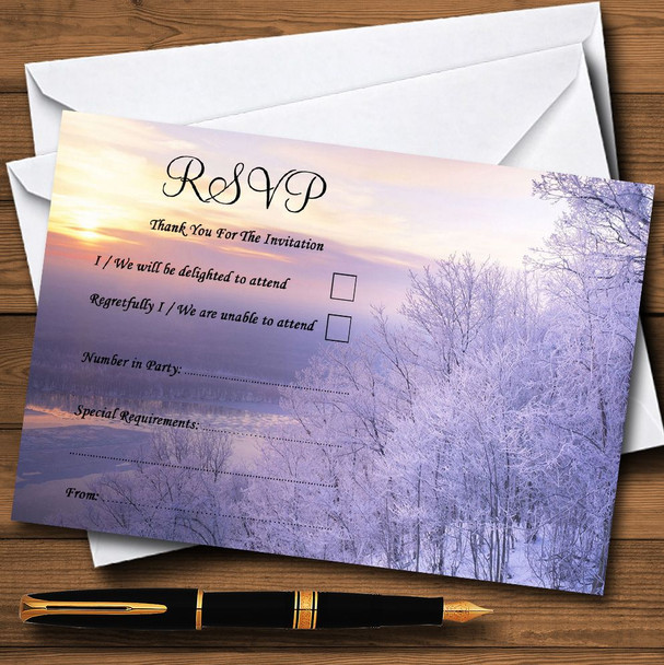 Winter Scene Beautiful Personalised RSVP Cards