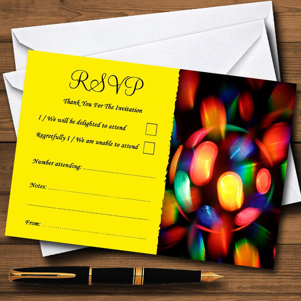 Disco Lights Personalised RSVP Cards