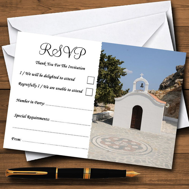 St Pauls Lindos Rhodes Abroad Personalised RSVP Cards