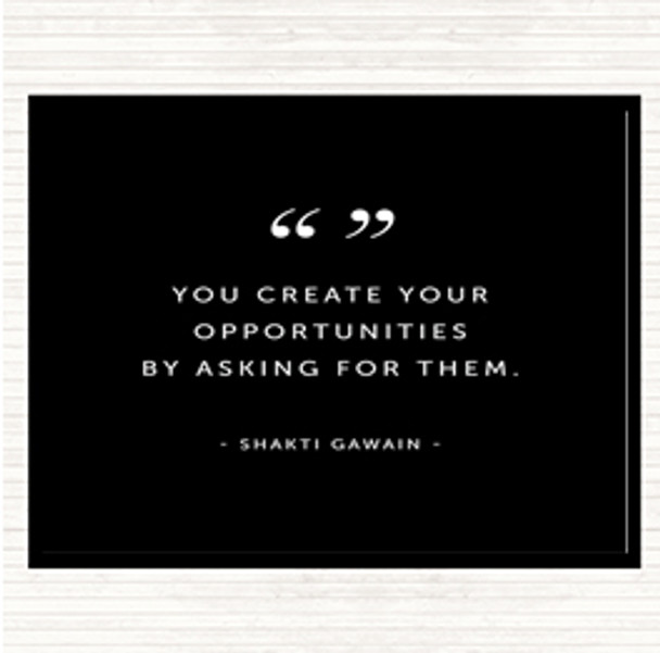 Black White Create Opportunities Quote Mouse Mat Pad
