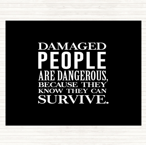 Black White Damaged People Quote Mouse Mat Pad