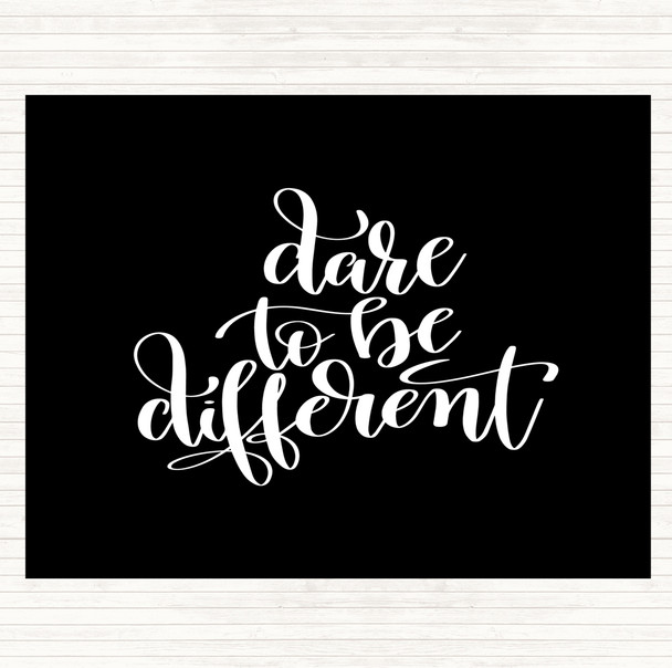 Black White Dare To Be Different Quote Mouse Mat Pad