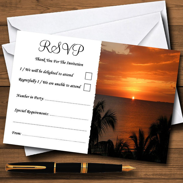 Florida Sunset Personalised RSVP Cards