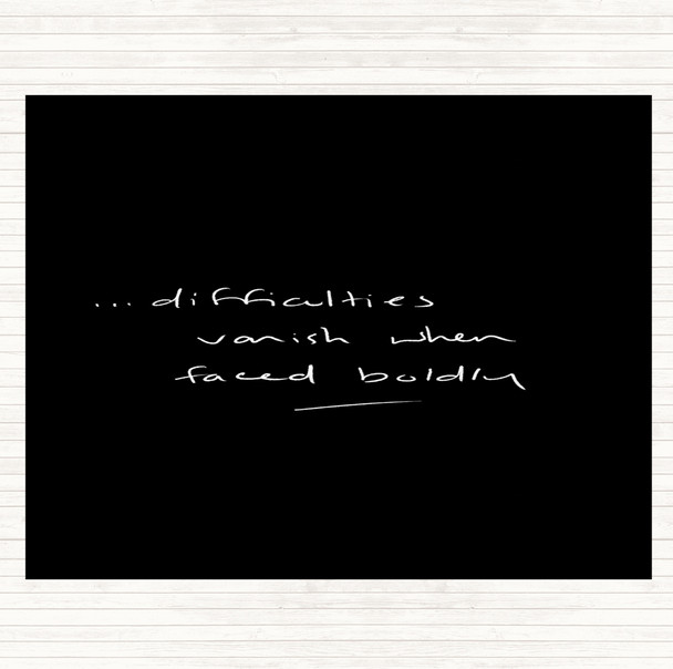 Black White Difficulties Quote Mouse Mat Pad