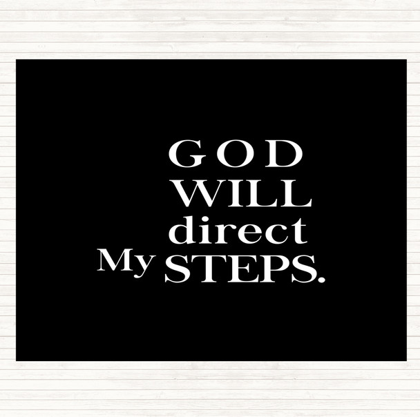 Black White Direct My Steps Quote Mouse Mat Pad