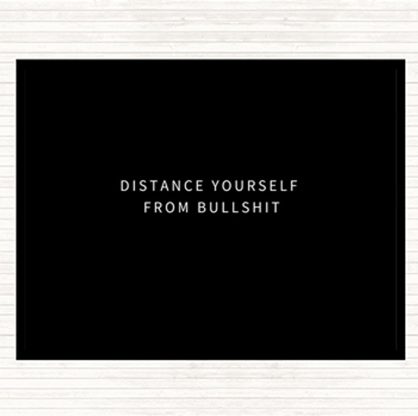 Black White Distance Yourself Quote Mouse Mat Pad