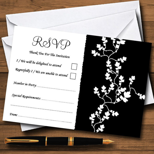 Black White Red Personalised RSVP Cards
