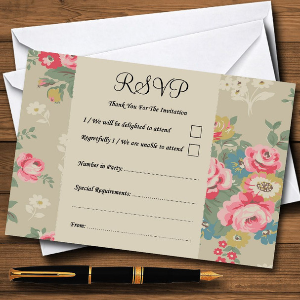 Cath Kidston Inspired Vintage Personalised RSVP Cards