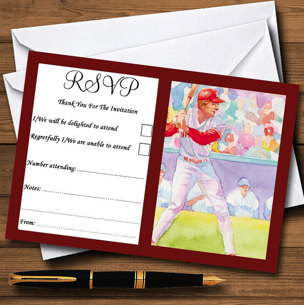 Baseball Personalised RSVP Cards